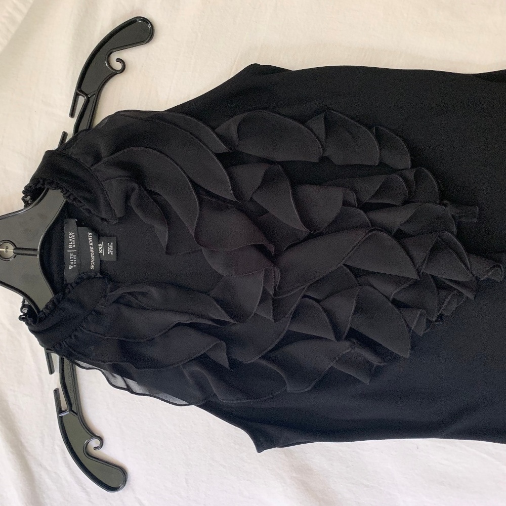 White House Black House Ruffle Neck Tank Top